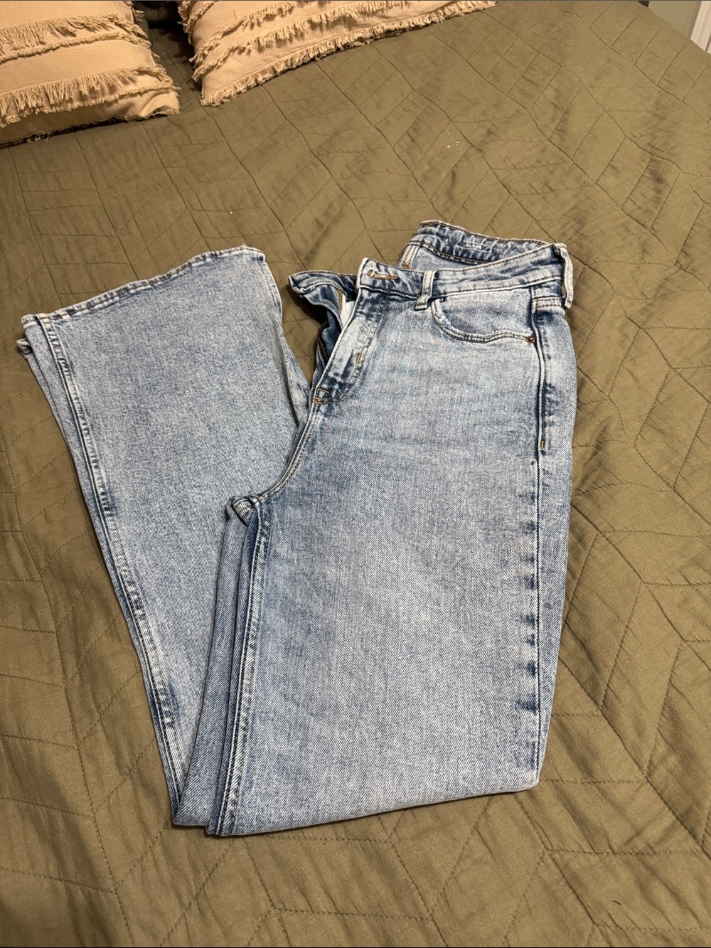 Old Navy Light Blue Split Hem Flare Jeans